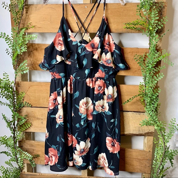 Xhilaration Dresses & Skirts - NWT✨ Xhilaration | Black Floral Mini Dress